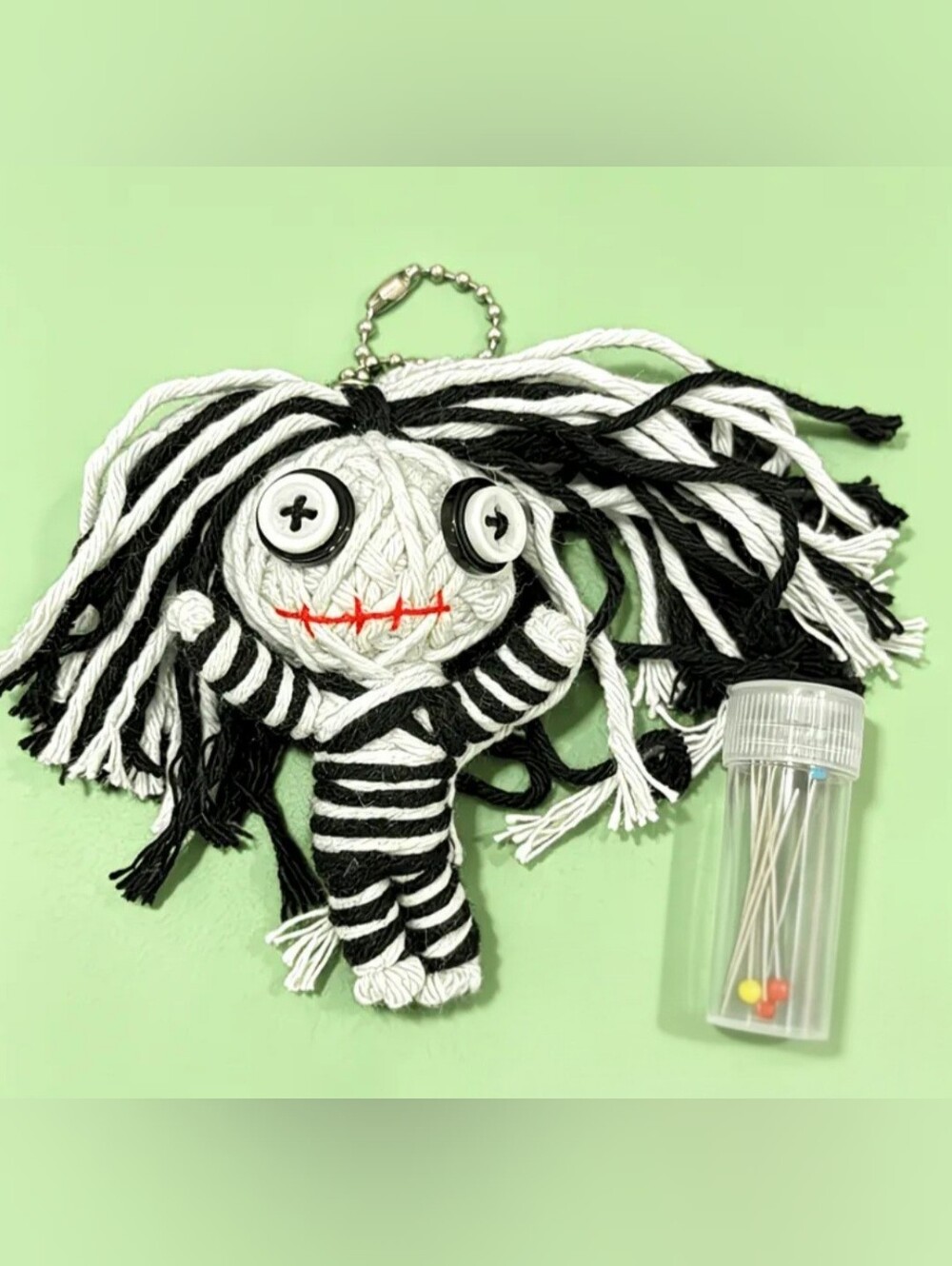 Handcrafted Yellow, Black Or Purple Voodoo Doll Toy with Pins